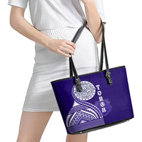 Tupou College Toloa Leather Tote Bag Ngatu and Polynesian Pattern LT03 - Polynesian Pride
