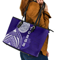 Tupou College Toloa Leather Tote Bag Ngatu and Polynesian Pattern LT03 - Polynesian Pride