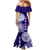 Tupou College Toloa Mermaid Dress Ngatu and Polynesian Pattern LT03 - Polynesian Pride