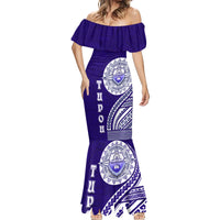 Tupou College Toloa Mermaid Dress Ngatu and Polynesian Pattern LT03 - Polynesian Pride