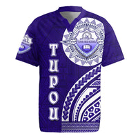 Tupou College Toloa Rugby Jersey Ngatu and Polynesian Pattern LT03 Blue - Polynesian Pride