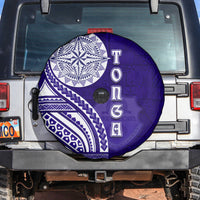 Tupou College Toloa Spare Tire Cover Ngatu and Polynesian Pattern LT03 Blue - Polynesian Pride