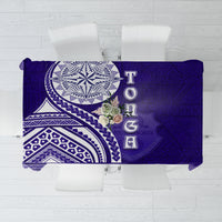 Tupou College Toloa Tablecloth Ngatu and Polynesian Pattern LT03 Blue - Polynesian Pride