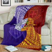 Kolisi Tonga Atele and Tupou College Toloa Blanket Ngatu and Polynesian Spiral Pattern LT03 - Polynesian Pride