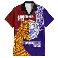 Kolisi Tonga Atele and Tupou College Toloa Hawaiian Shirt Ngatu and Polynesian Spiral Pattern LT03 Red - Polynesian Pride