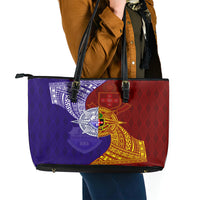 Kolisi Tonga Atele and Tupou College Toloa Leather Tote Bag Ngatu and Polynesian Spiral Pattern LT03 - Polynesian Pride
