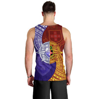 Kolisi Tonga Atele and Tupou College Toloa Men Tank Top Ngatu and Polynesian Spiral Pattern LT03 - Polynesian Pride