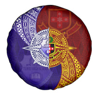 Kolisi Tonga Atele and Tupou College Toloa Spare Tire Cover Ngatu and Polynesian Spiral Pattern LT03 - Polynesian Pride