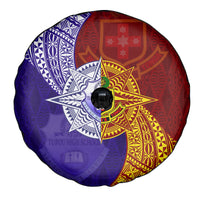 Kolisi Tonga Atele and Tupou College Toloa Spare Tire Cover Ngatu and Polynesian Spiral Pattern LT03 - Polynesian Pride