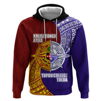 Kolisi Tonga Atele and Tupou College Toloa Zip Hoodie Ngatu and Polynesian Spiral Pattern
