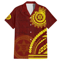 Tonga High School Hawaiian Shirt Ngatu and Polynesian Pattern LT03 Red - Polynesian Pride