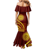Tonga High School Mermaid Dress Ngatu and Polynesian Pattern LT03 - Polynesian Pride