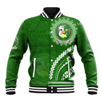Liahona High School Baseball Jacket Ngatu and Polynesian Pattern LT03 Unisex Green - Polynesian Pride