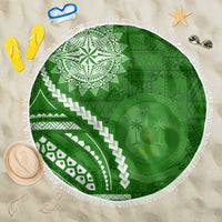 Liahona High School Beach Blanket Ngatu and Polynesian Pattern LT03 One Size 150cm Green - Polynesian Pride