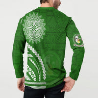 Liahona High School Button Sweatshirt Ngatu and Polynesian Pattern LT03 - Polynesian Pride