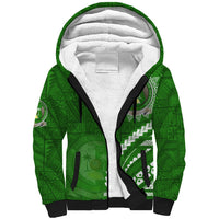 Liahona High School Sherpa Hoodie Ngatu and Polynesian Pattern LT03 Unisex Green - Polynesian Pride