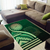 Saineha High School Area Rug Ngatu and Polynesian Pattern