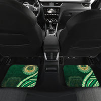 Saineha High School Car Mats Ngatu and Polynesian Pattern LT03 Set 2pcs - Back Green - Polynesian Pride