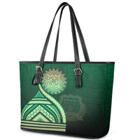Saineha High School Leather Tote Bag Ngatu and Polynesian Pattern LT03 - Polynesian Pride