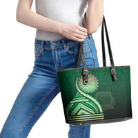 Saineha High School Leather Tote Bag Ngatu and Polynesian Pattern LT03 - Polynesian Pride