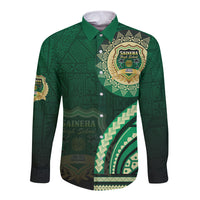 Saineha High School Long Sleeve Button Shirt Ngatu and Polynesian Pattern