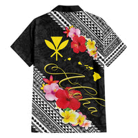 Aloha Hawaii Hibiscus and Plumeria Flowers Family Matching Tank Maxi Dress and Hawaiian Shirt Kanaka Maoli Tattoo Polynesian Pattern
