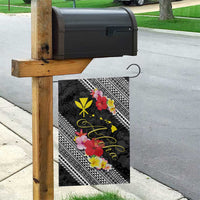 Aloha Hawaii Hibiscus and Plumeria Flowers Garden Flag Kanaka Maoli Tattoo Polynesian Pattern