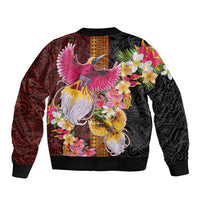 Papua New Guinea Birds and Frangipani Bomber Jacket Melanesian Art Tattoos - Polynesian Pride