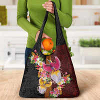 Papua New Guinea Birds and Frangipani Grocery Bag Melanesian Art Tattoos LT03 - Polynesian Pride