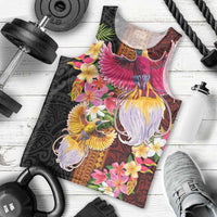 Papua New Guinea Birds and Frangipani Men Tank Top Melanesian Art Tattoos LT03 - Polynesian Pride
