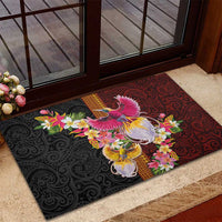 Papua New Guinea Birds and Frangipani Rubber Doormat Melanesian Art Tattoos LT03 - Polynesian Pride