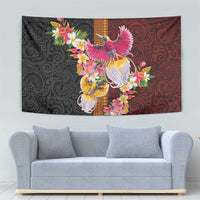 Papua New Guinea Birds and Frangipani Tapestry Melanesian Art Tattoos - Polynesian Pride