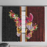 Papua New Guinea Birds and Frangipani Window Curtain Melanesian Art Tattoos - Polynesian Pride