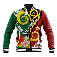 Melanesian Vanuatu Tribal Boar Tusk Baseball Jacket Tropical Plants and Namele Motifs LT03 Unisex Green - Polynesian Pride
