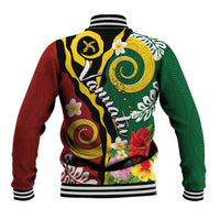 Melanesian Vanuatu Tribal Boar Tusk Baseball Jacket Tropical Plants and Namele Motifs LT03 - Polynesian Pride