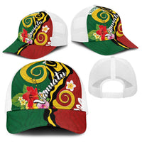 Melanesian Vanuatu Tribal Boar Tusk Baseball Net Cap Tropical Plants and Namele Motifs LT03 - Polynesian Pride