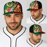 Melanesian Vanuatu Tribal Boar Tusk Baseball Net Cap Tropical Plants and Namele Motifs LT03 - Polynesian Pride
