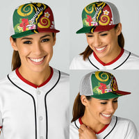 Melanesian Vanuatu Tribal Boar Tusk Baseball Net Cap Tropical Plants and Namele Motifs LT03 - Polynesian Pride
