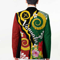 Melanesian Vanuatu Tribal Boar Tusk Blazer Tropical Plants and Namele Motifs LT03 - Polynesian Pride