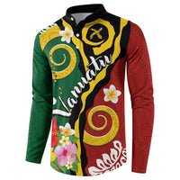 Melanesian Vanuatu Tribal Boar Tusk Button Sweatshirt Tropical Plants and Namele Motifs LT03 - Polynesian Pride