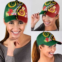 Melanesian Vanuatu Tribal Boar Tusk Classic Cap Tropical Plants and Namele Motifs LT03 - Polynesian Pride