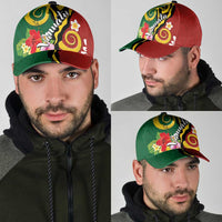 Melanesian Vanuatu Tribal Boar Tusk Classic Cap Tropical Plants and Namele Motifs LT03 - Polynesian Pride