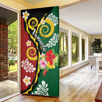 Melanesian Vanuatu Tribal Boar Tusk Door Cover Tropical Plants and Namele Motifs - Polynesian Pride