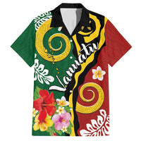 Melanesian Vanuatu Tribal Boar Tusk Family Matching Puletasi and Hawaiian Shirt Tropical Plants and Namele Motifs - Polynesian Pride