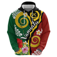 Melanesian Vanuatu Tribal Boar Tusk Hoodie Tropical Plants and Namele Motifs - Polynesian Pride