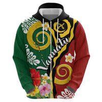 Melanesian Vanuatu Tribal Boar Tusk Hoodie Tropical Plants and Namele Motifs - Polynesian Pride