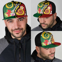 Melanesian Vanuatu Tribal Boar Tusk Mesh Trucker Cap Tropical Plants and Namele Motifs LT03 - Polynesian Pride