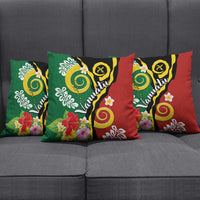 Melanesian Vanuatu Tribal Boar Tusk Pillow Cover Tropical Plants and Namele Motifs - Polynesian Pride