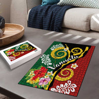 Melanesian Vanuatu Tribal Boar Tusk Puzzle Tropical Plants and Namele Motifs LT03 - Polynesian Pride