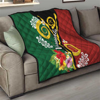 Melanesian Vanuatu Tribal Boar Tusk Quilt Tropical Plants and Namele Motifs - Polynesian Pride